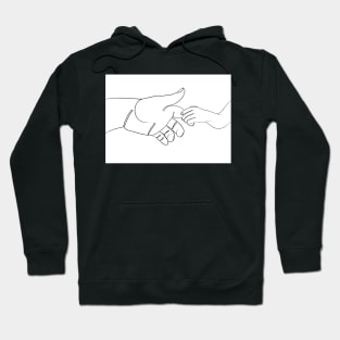 Infant Holding Finger Line Drawing Hoodie